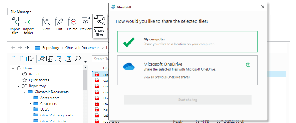 Secure share files
