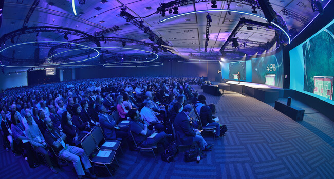Overview of a stage area at the RSA Conference.