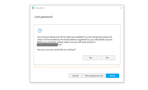 Temporary password email next steps notification.