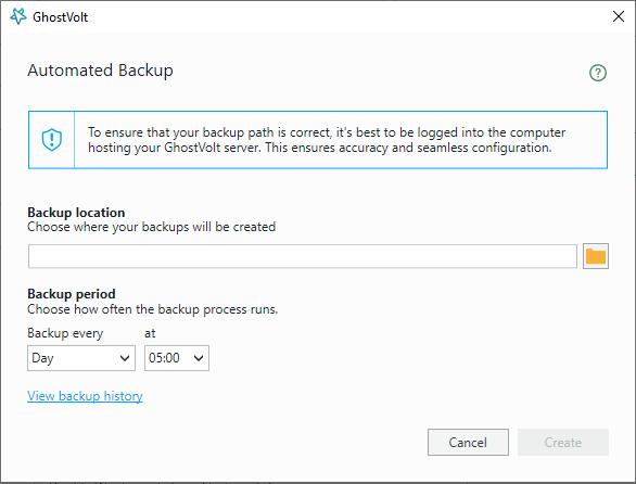 automated backup button