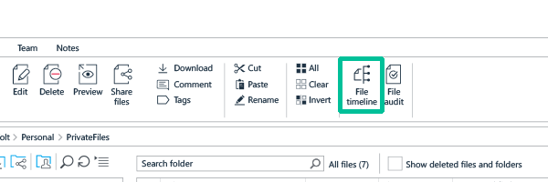 Choosing file timelines