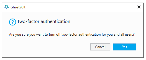 turn off two-factor auth
